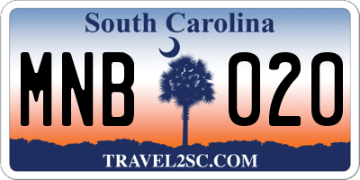 SC license plate MNB020