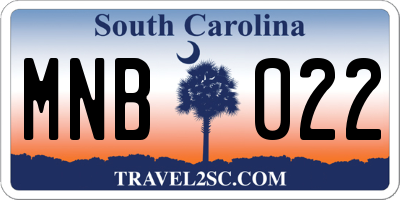 SC license plate MNB022