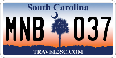 SC license plate MNB037