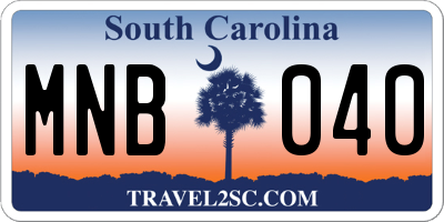 SC license plate MNB040