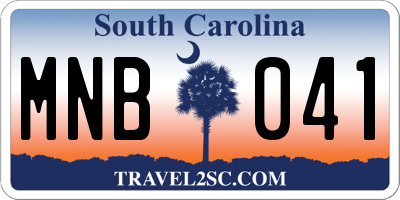 SC license plate MNB041