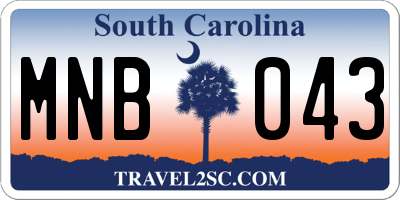 SC license plate MNB043