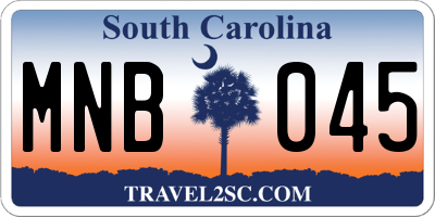SC license plate MNB045