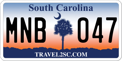 SC license plate MNB047