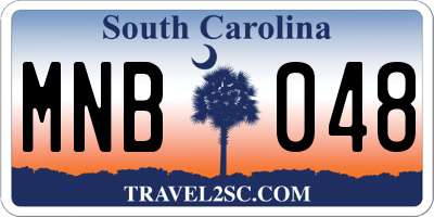 SC license plate MNB048