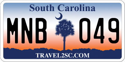 SC license plate MNB049