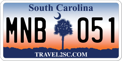 SC license plate MNB051