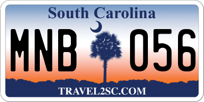 SC license plate MNB056