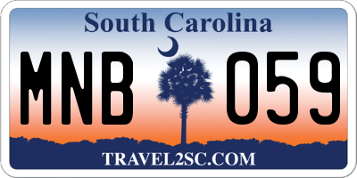 SC license plate MNB059
