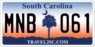 SC license plate MNB061