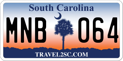 SC license plate MNB064