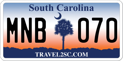 SC license plate MNB070