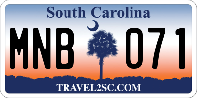 SC license plate MNB071