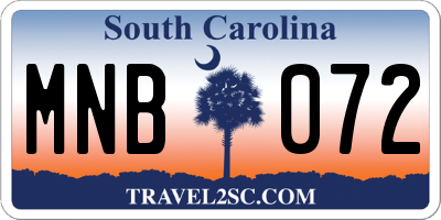 SC license plate MNB072