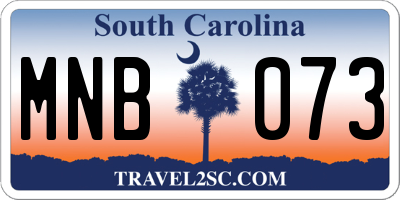 SC license plate MNB073