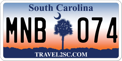 SC license plate MNB074