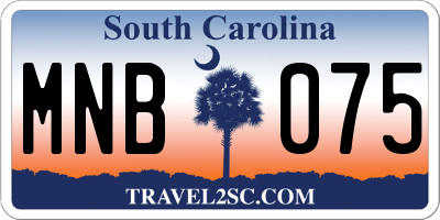 SC license plate MNB075
