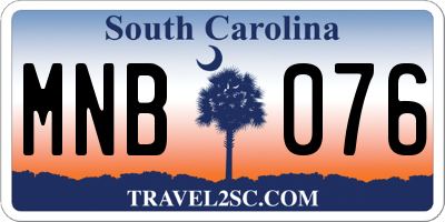 SC license plate MNB076