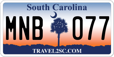 SC license plate MNB077
