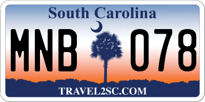 SC license plate MNB078