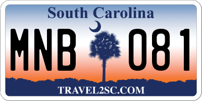 SC license plate MNB081