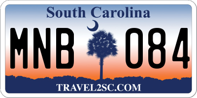 SC license plate MNB084