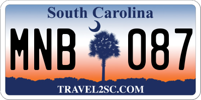 SC license plate MNB087