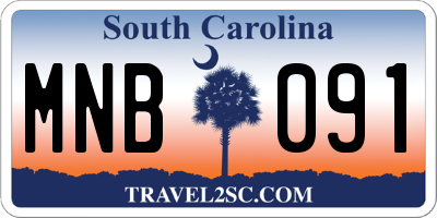 SC license plate MNB091