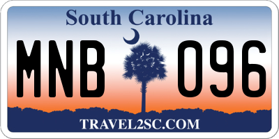 SC license plate MNB096