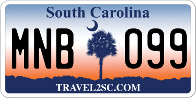 SC license plate MNB099