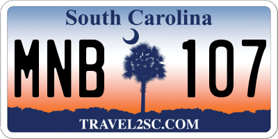 SC license plate MNB107