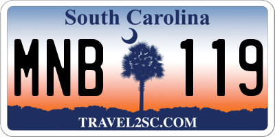 SC license plate MNB119