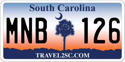 SC license plate MNB126