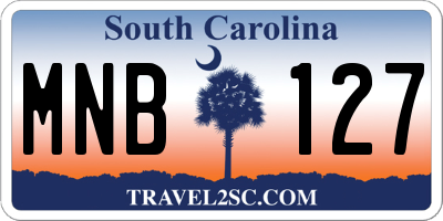 SC license plate MNB127