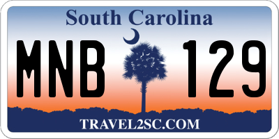 SC license plate MNB129