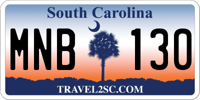 SC license plate MNB130