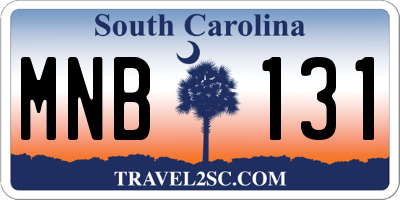 SC license plate MNB131