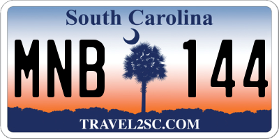 SC license plate MNB144