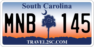 SC license plate MNB145
