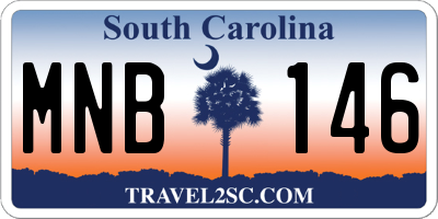SC license plate MNB146