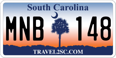 SC license plate MNB148