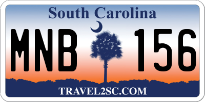 SC license plate MNB156