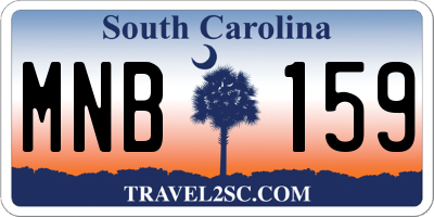 SC license plate MNB159