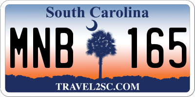 SC license plate MNB165