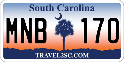SC license plate MNB170