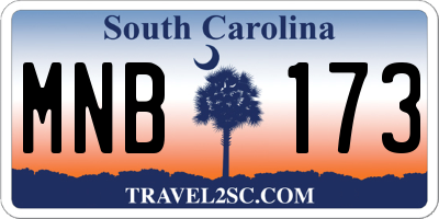 SC license plate MNB173