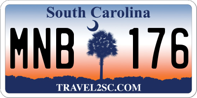 SC license plate MNB176