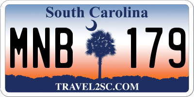 SC license plate MNB179