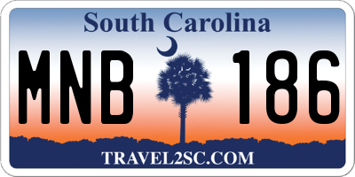 SC license plate MNB186