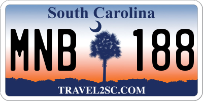 SC license plate MNB188